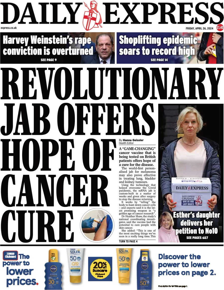 Daily Express - Revolutionary jab offers hope of cancer cure 