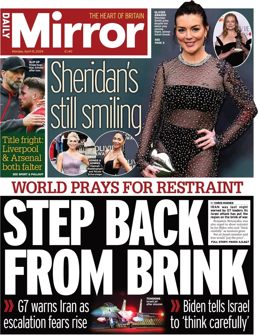 Daily Mirror - World prays for restraint: Step back from brink