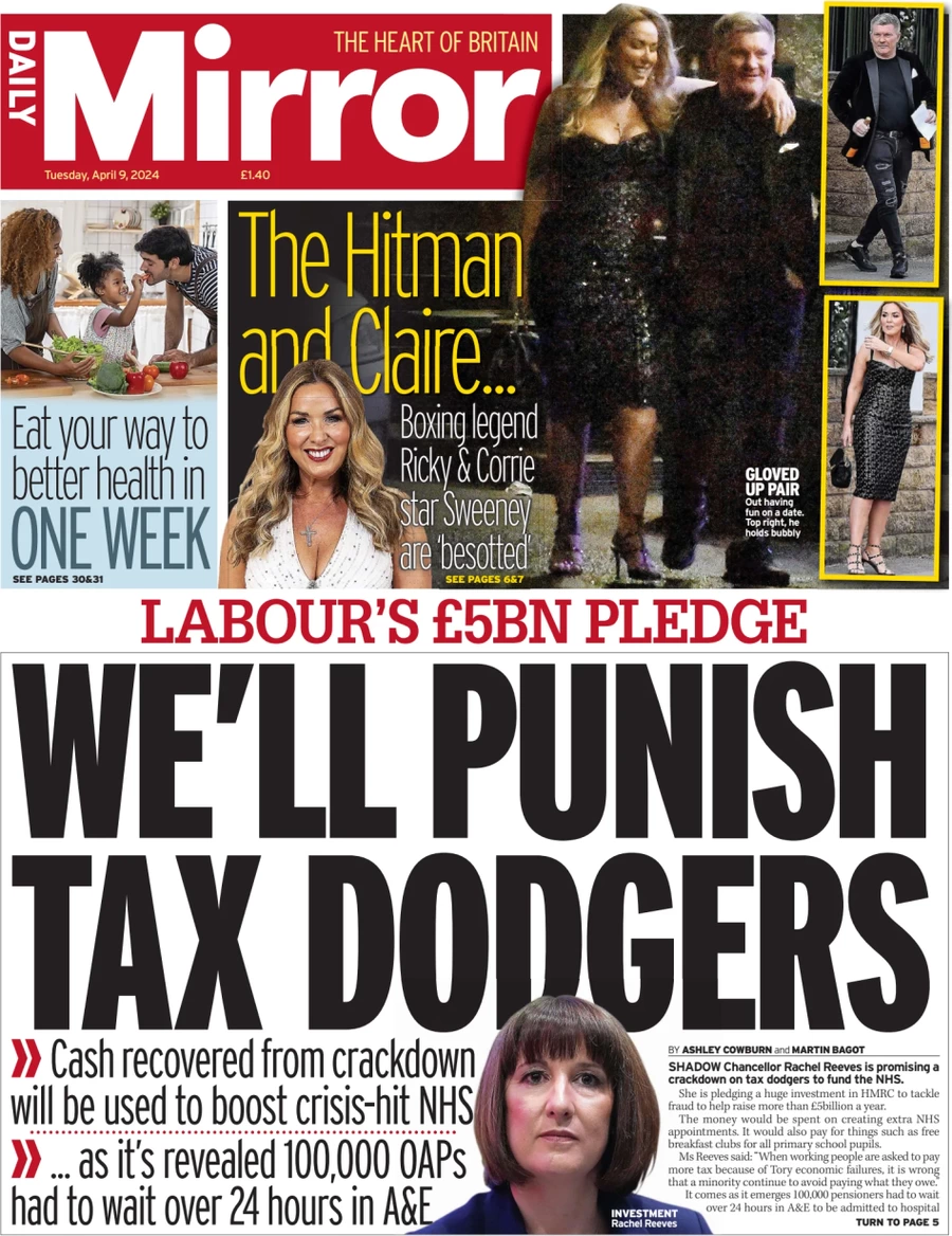 Daily Mirror - Labour’s £5bn pledge: We’ll punish tax dodgers 