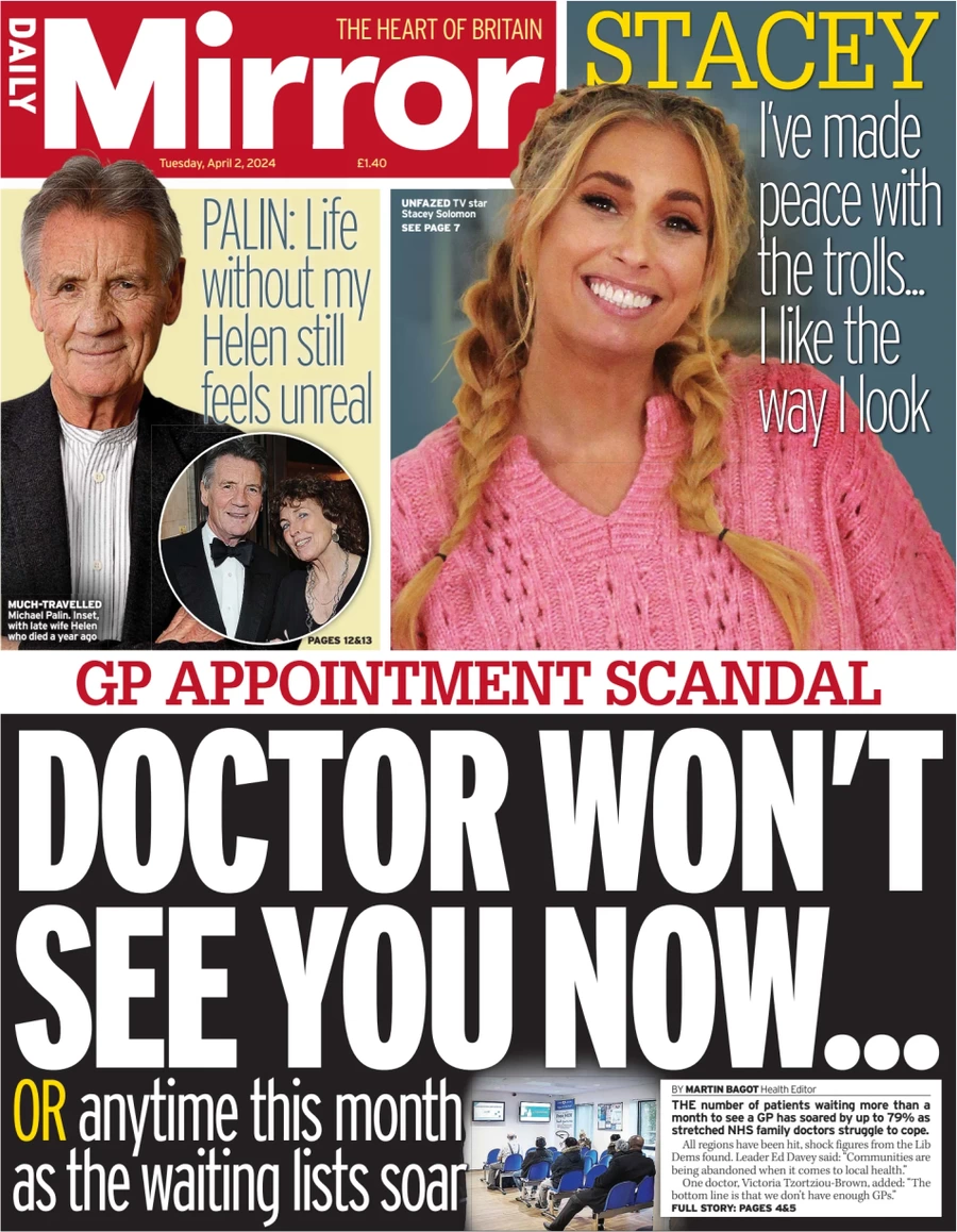 Daily Mirror - GP appointment scandal: Doctor won’t see you now 