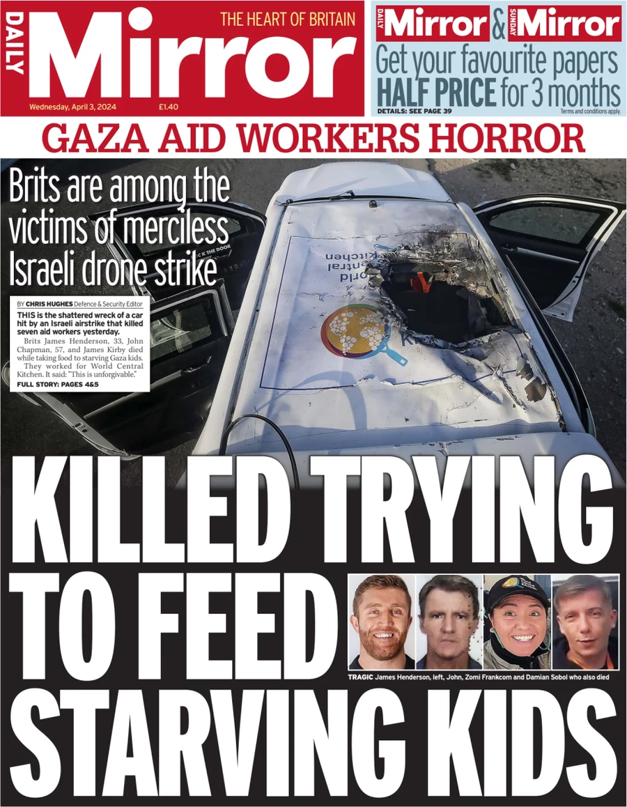 Daily Mirror - Killed trying to feed starving children 