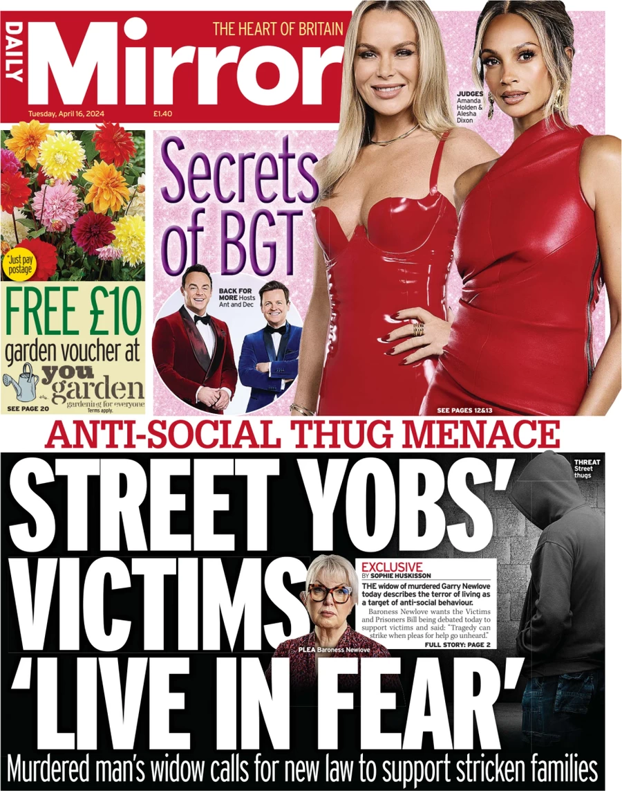 Daily Mirror - Anti-social thug menace: Street yobs victims live in fear 