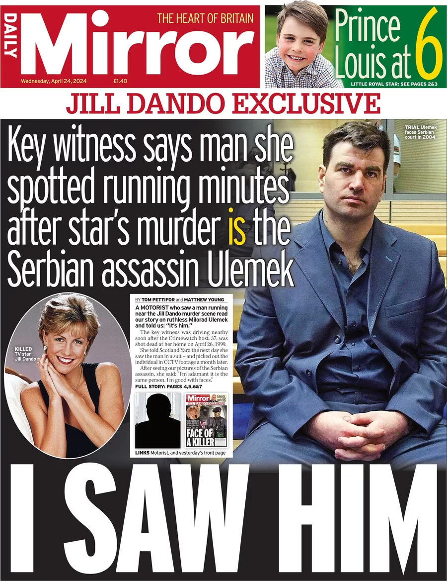 Daily Mirror - Jill Dando exclusive: I saw him