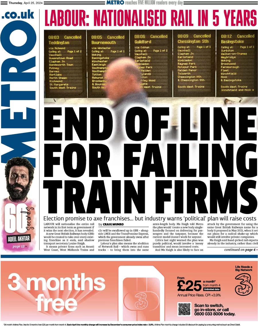 Metro - End of the line for failing train firms 