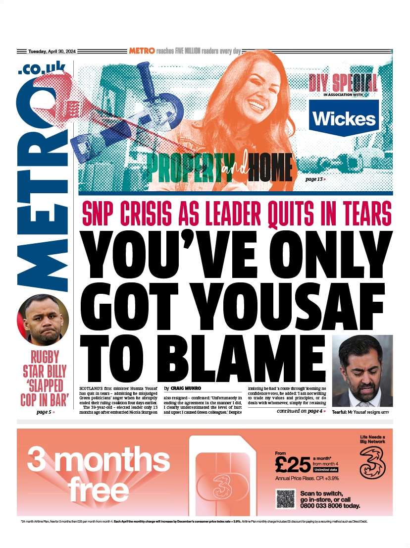 Metro - SNP crisis: You’ve only got Yousaf to blame