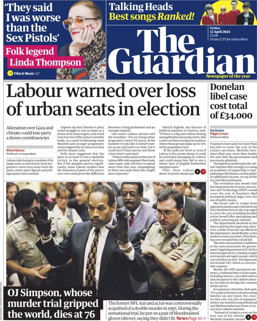The Guardian - Labour warned over loss of urban seats in election 