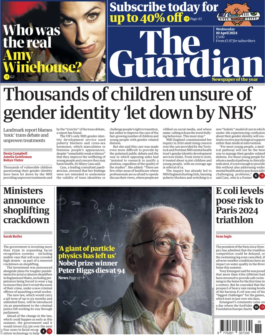 The Guardian - ‘Thousands of children unsure of gender identity let down by the NHS’