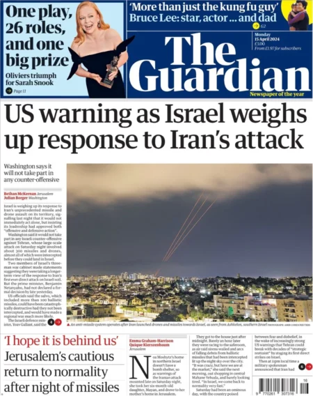 The Guardian - US warning as Israel weights up response to Iran’s attack 