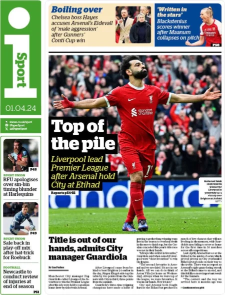 Top of the pile: Liverpool leads EPL