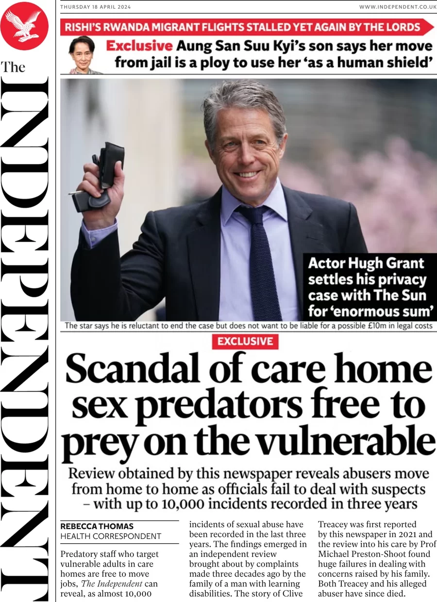 The Independent - Scandal of care home sex predators free to prey on the vulnerable 