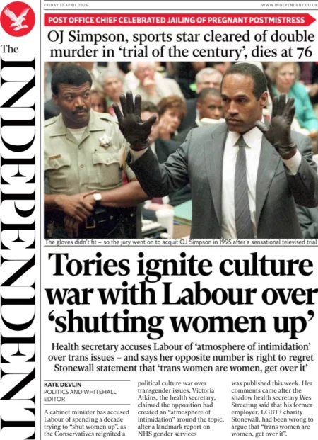 The Independent – Tories ignite culture war with Labour over ‘shutting women up’ 