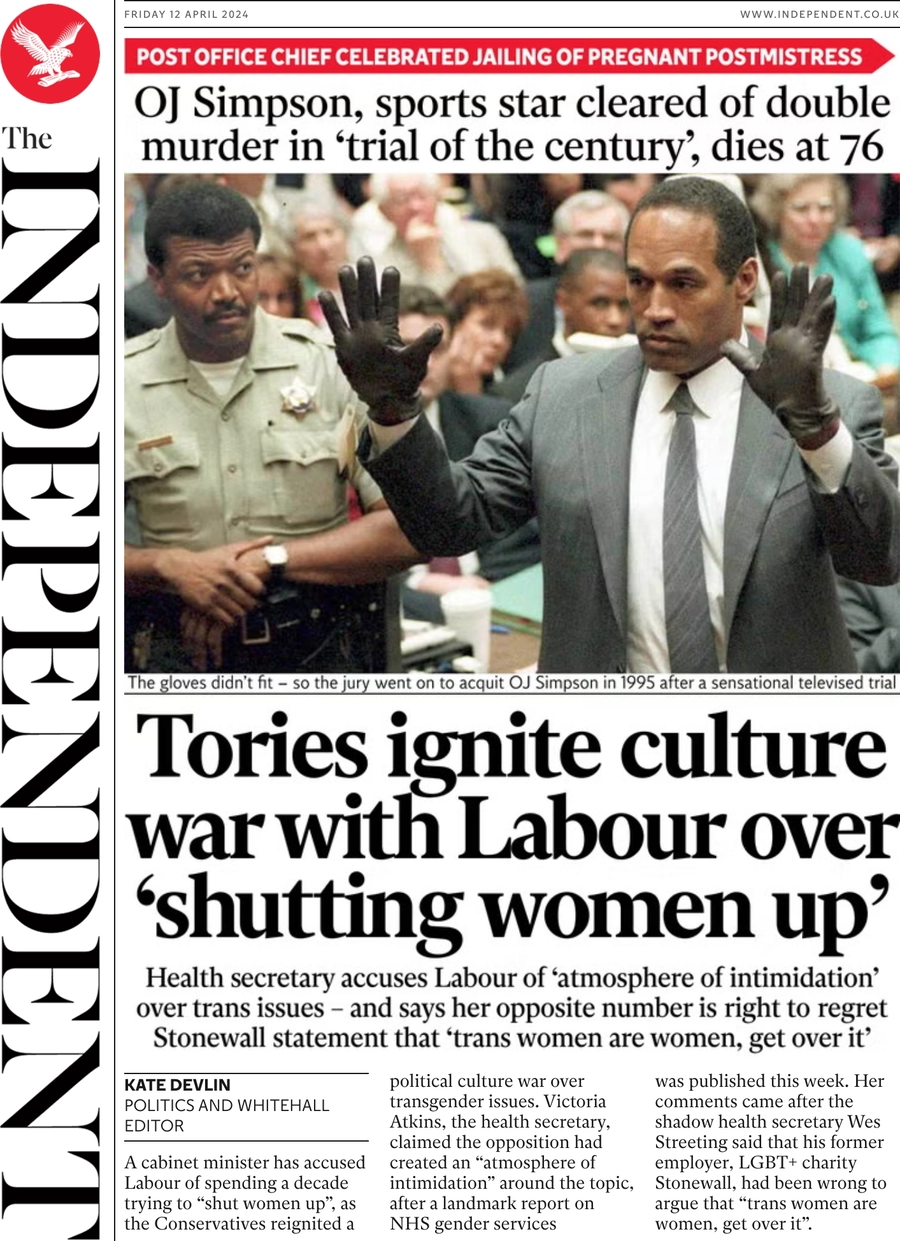 The Independent - Tories ignite culture war with Labour over ‘shutting women up’ 