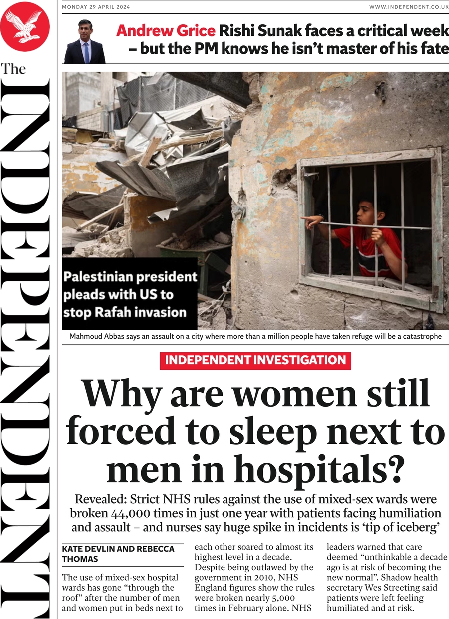 The Independent - Why are women still forced to sleep next to men in hospitals?