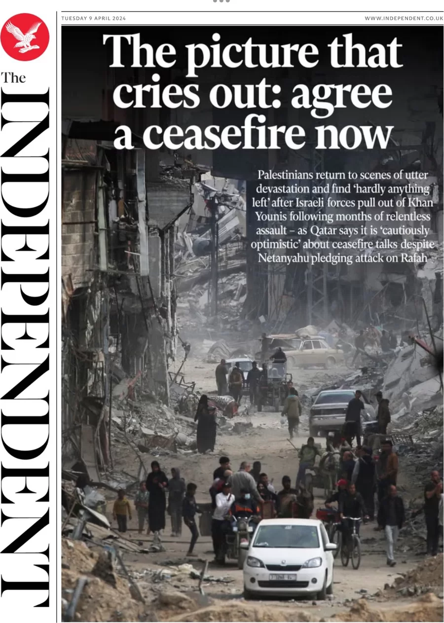 The Independent - The picture that cries out: agree a ceasefire now