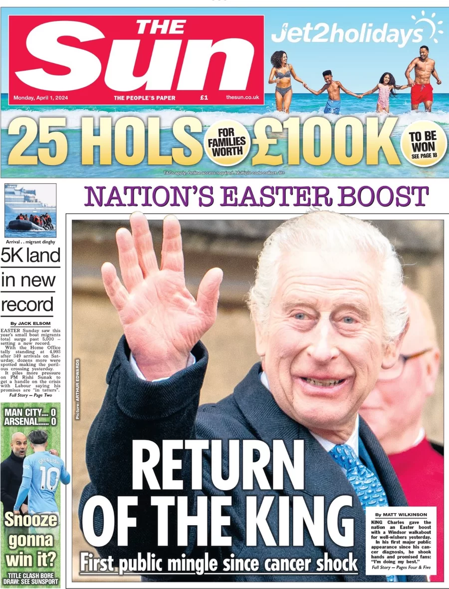 The Sun - Nation’s Easter Boost: Return on the King