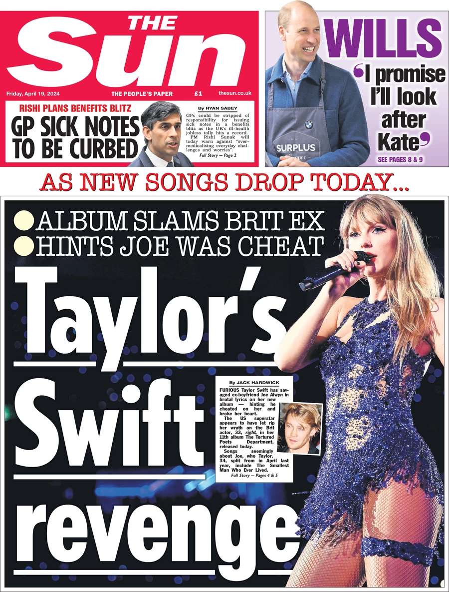 The Sun - Taylor Swift’s revenge
