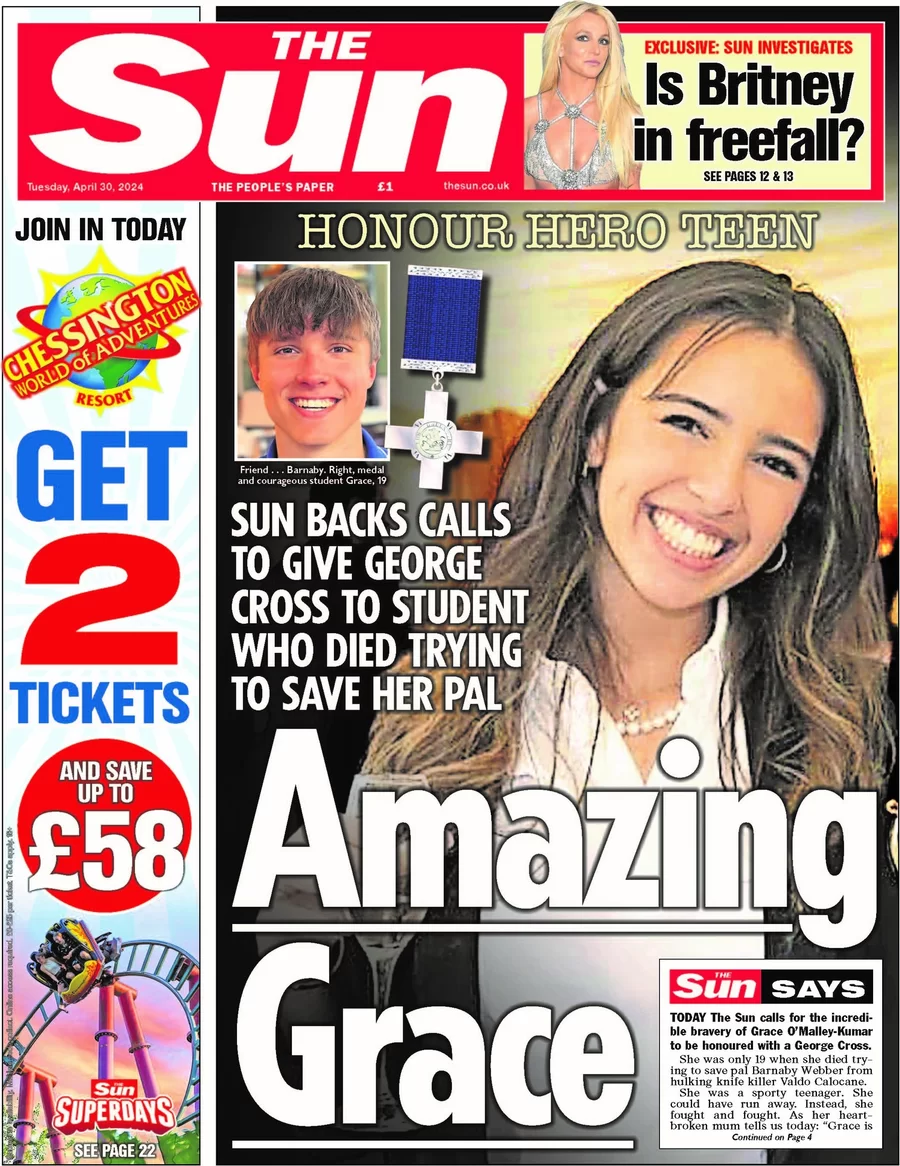 The Sun - Honour hero teen: Amazing Grace 