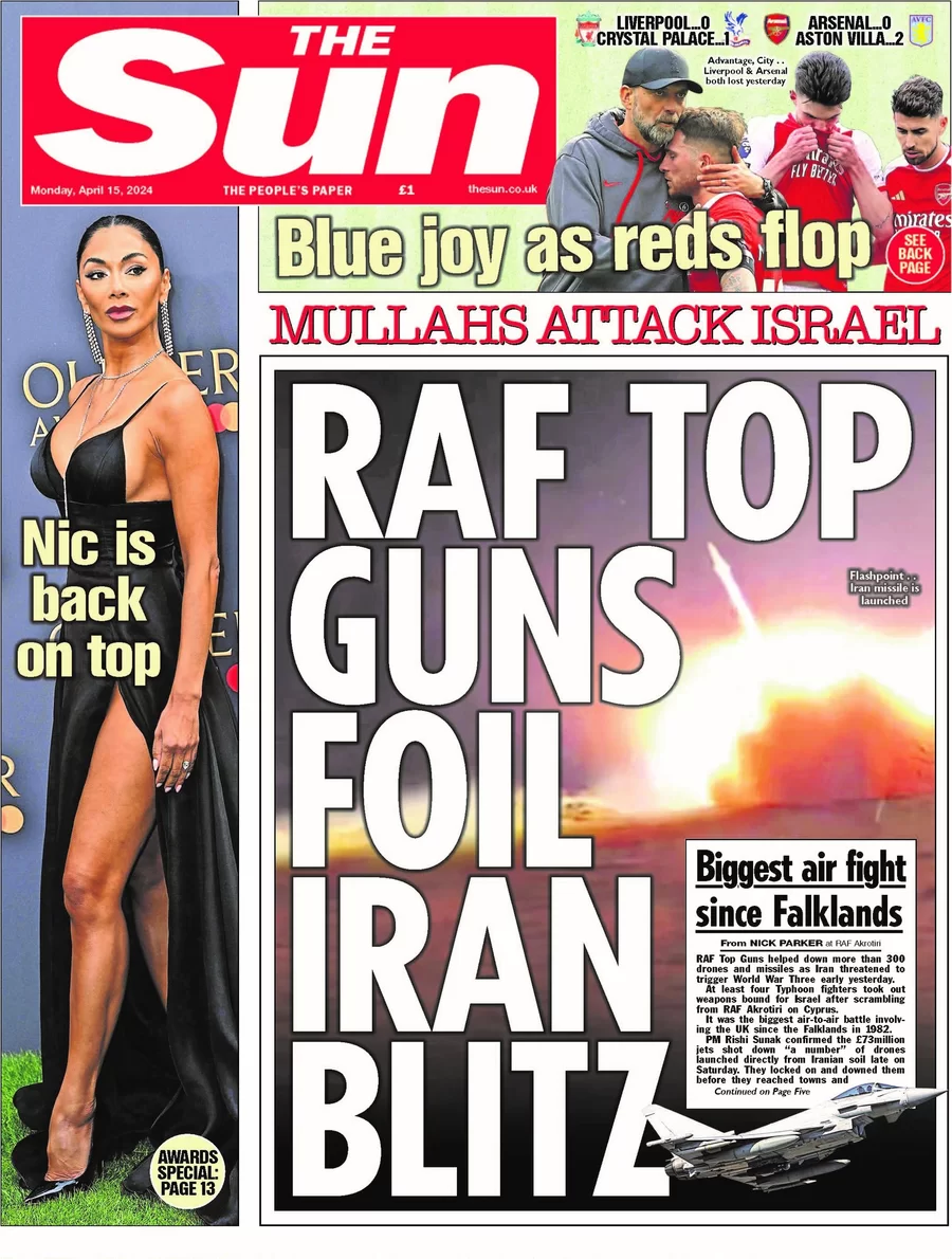 The Sun - RAF top guns foil Iran blitz