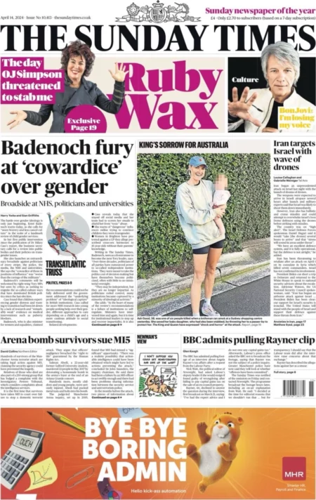 The Sunday Times - Badenoch fury at cowardice over gender 