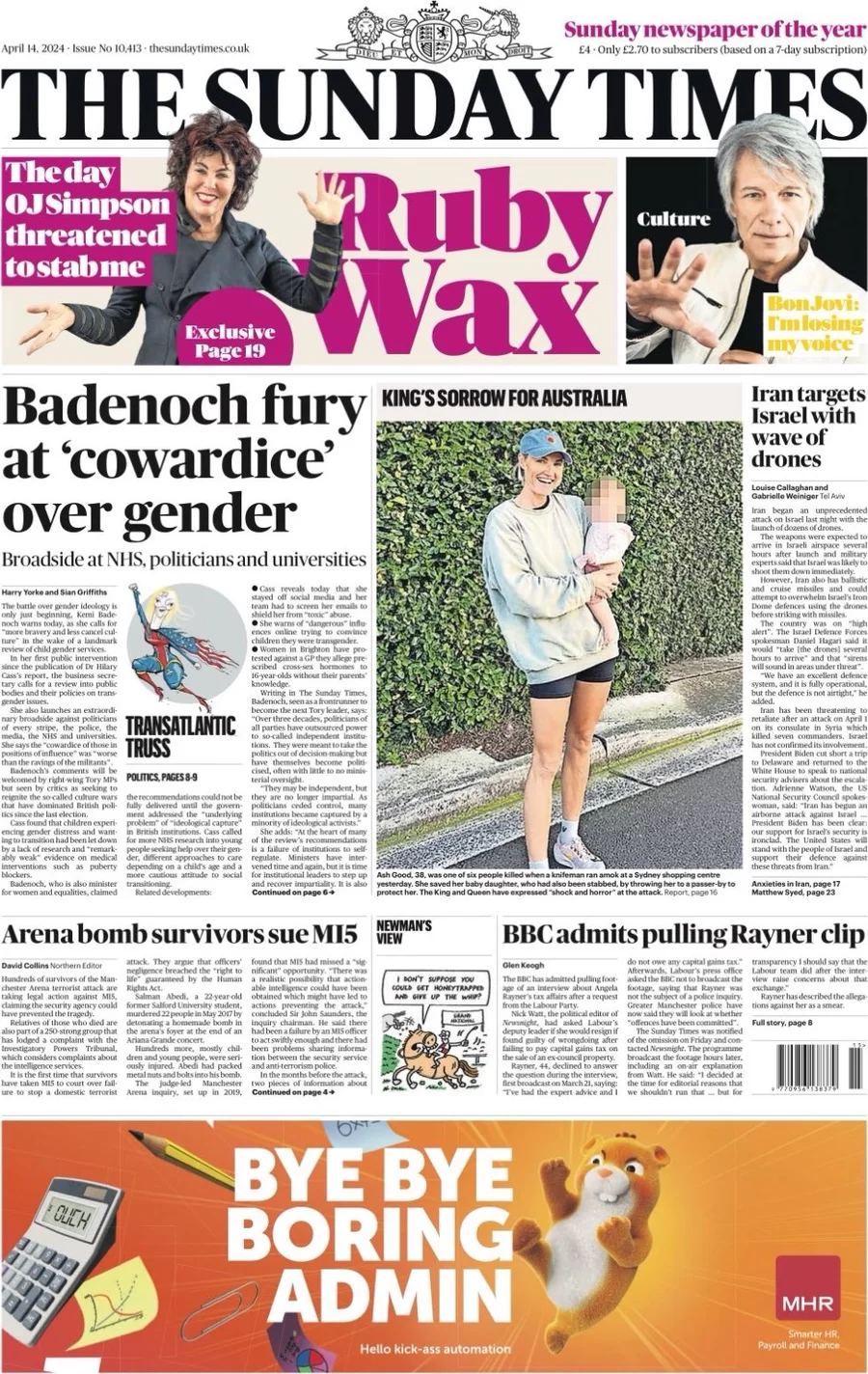 The Sunday Times - Badenoch fury at cowardice over gender 