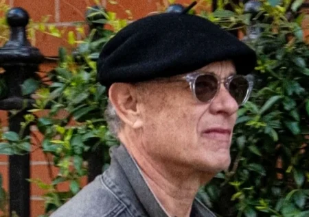 Tom Hanks looks unrecognisable as he steps out in London with wife Rita Wilson
