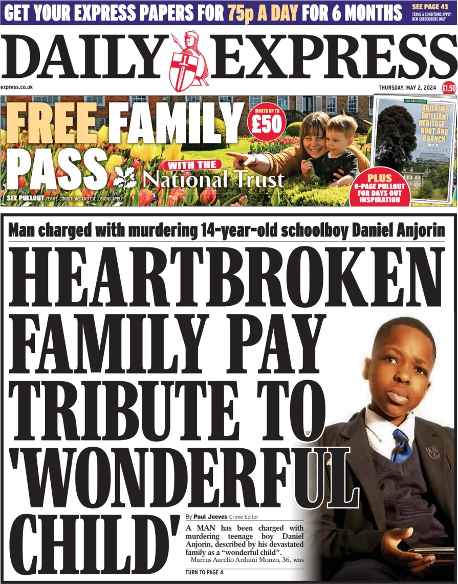 Daily Express - Heartbroken family pay tribute to wonderful child