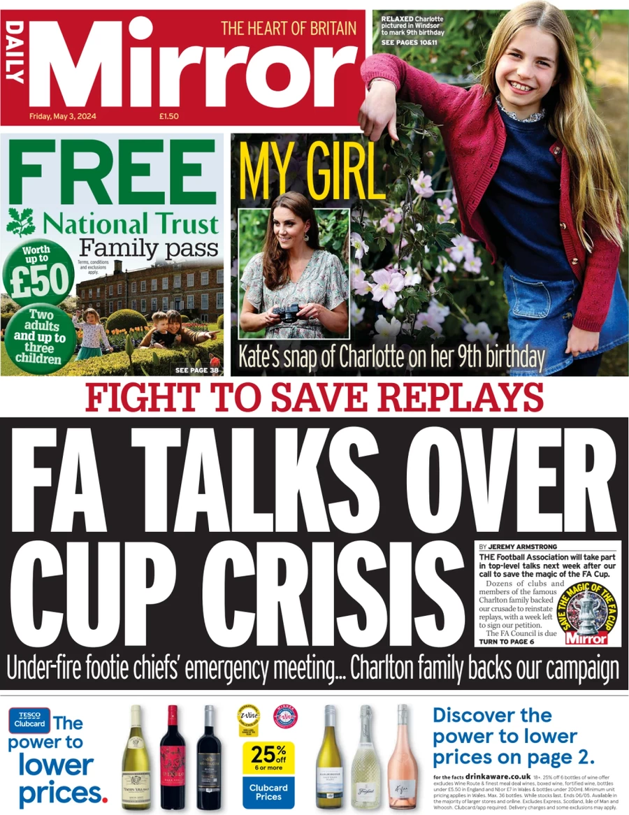 Daily Mirror - FA Talks Over Cup Crisis 