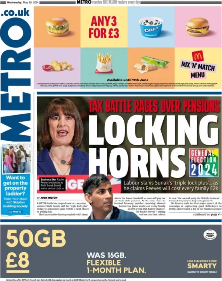 The Metro - Tax Battle Rage Over Pensions: Locking Horns 