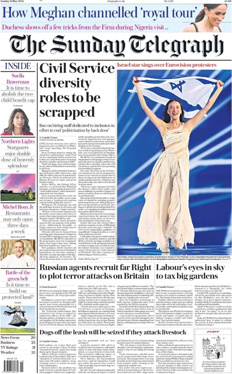 The Sunday Telegraph – Civil Service diversity roles scrapped