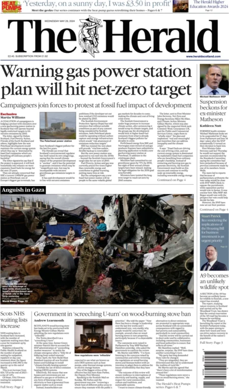 The Herald Scotland - Warning Gas Power Station Plan Will Hit Net Zero Target 