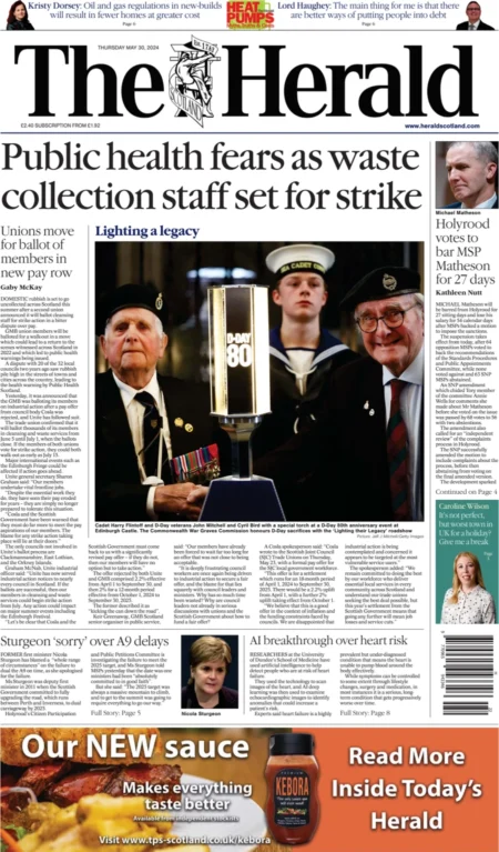 The Herald - Public Health Fears as Waste Collection Staff Set for Strike