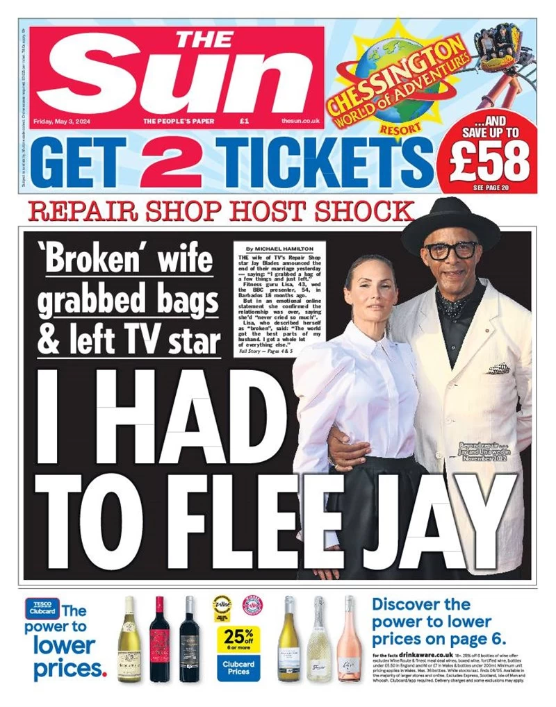 The Sun - Repair shop host shock: I had to flee Jay 