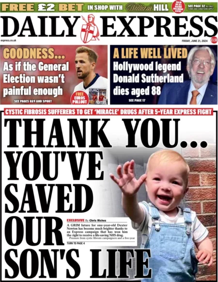 Daily Express - Thank You … You’ve Saved Our Son