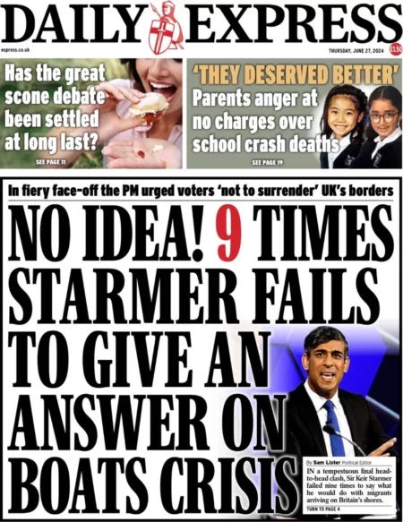 Daily Express - No idea! 9 times Starmer fails to give an answer on boats crisis