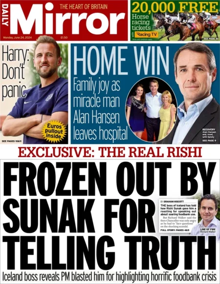 Daily Mirror - Exclusive: The Real Rishi: Frozen out by Sunak for telling the truth