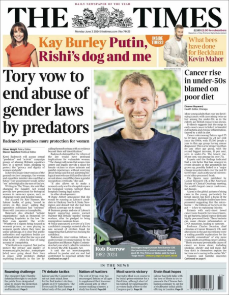 The Times -4-6-2024 – Tory vow to end abuse of gender laws by predators
