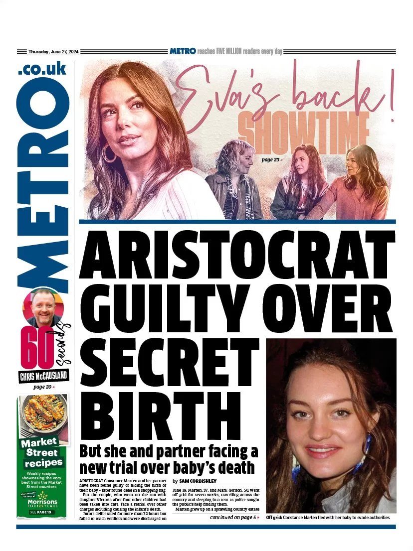 Metro - Aristocrat guilty over secret birth 
