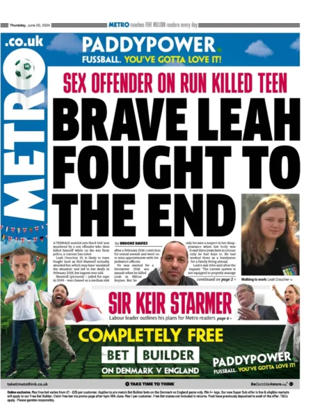 Metro – ‘Brave Leah fought to the end’ 