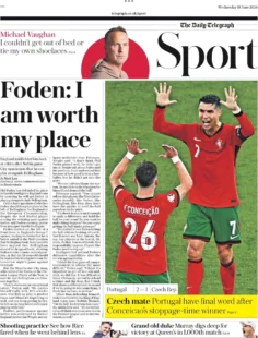 Telegraph Sport  – ‘Foden: I am worth my place’    