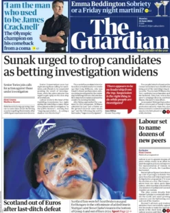 The Guardian – Sunak urged to drop candidates as betting investigation widens