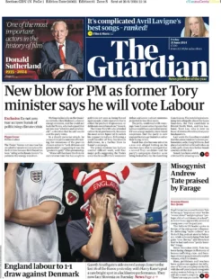 The Guardian – New Blow For PM As Tory Minister Says He’ll Vote Labour 