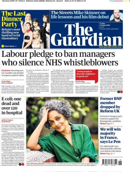 The Guardian - Labour pledge to ban managers who silence NHS whistleblowers