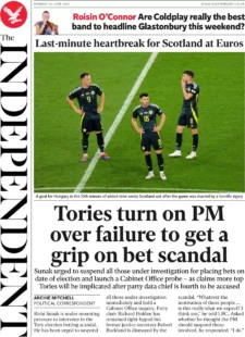 The Independent – Tories turn on PM over failure to get a grip on bet scandal