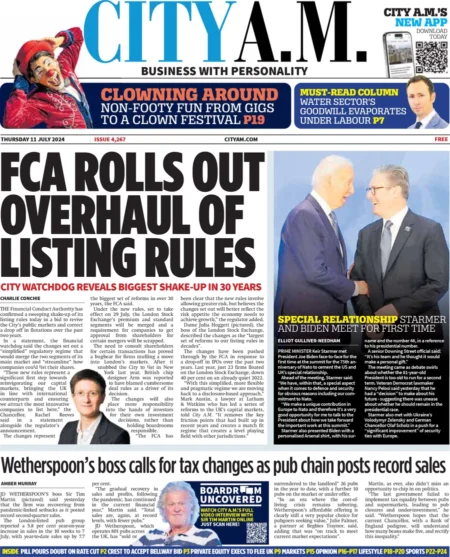 City AM – FCA rolls out overhaul of listings rules  