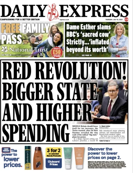 Daily Express – Red Revolution! Big government and higher spending 