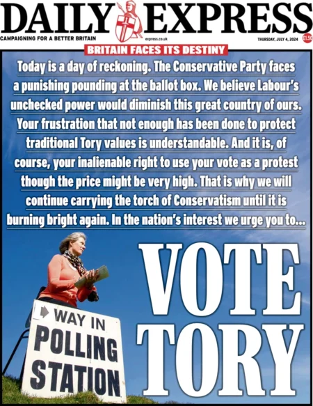 Daily Express - Vote Tory