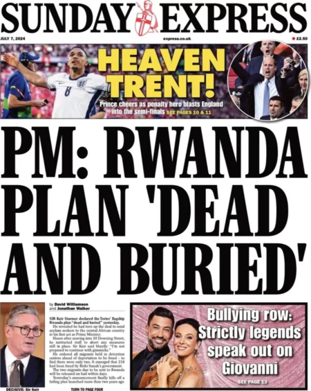 Sunday Express - PM: Rwanda plan is dead