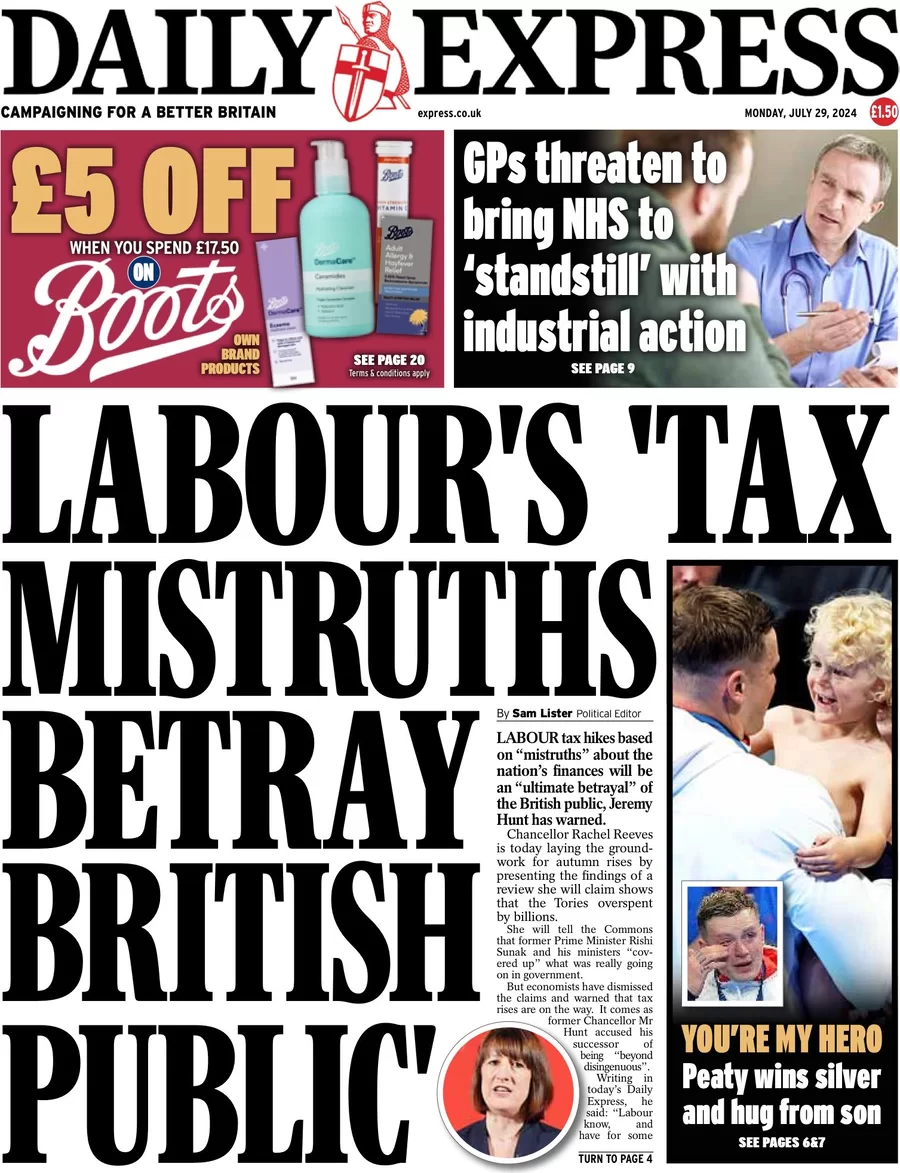 Daily Express - Labour’s tax mistruths betray British public 
