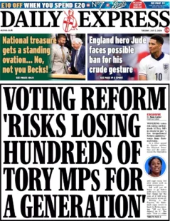 Daily Express – Voting Reform risks losing hundreds of Tory MPs for a generation 