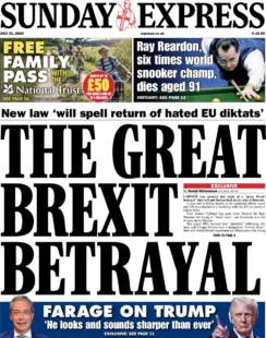 Sunday Express – The Great Brexit Betrayal 